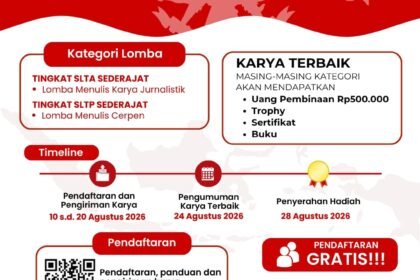 Sambut HUT ke-81 RI, Komunitas Literasi Akal Aksara Sukamara Gelar Lomba Menulis Karya Jurnalistik Sekolah dan Cerpen. Pendaftaran Gratis! img 20260805 wa0015